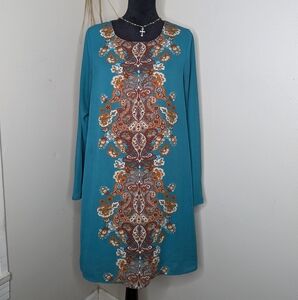 Xhiliration Teal Boho Dress